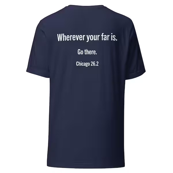 Wicked Far Chicago 26.2 Race Collection shirt, back view